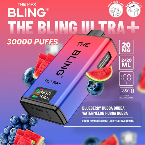 The Bling Ultra Plus 30k Prefilled Vape Pod Kit Box of 5 - Vapeshopdistro