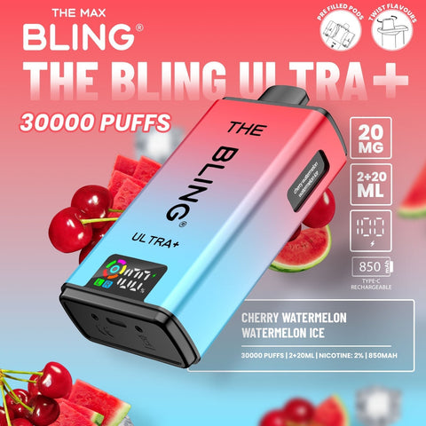 The Bling Ultra Plus 30k Prefilled Vape Pod Kit Box of 5 - Vapeshopdistro