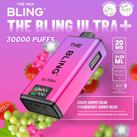 The Bling Ultra Plus 30k Prefilled Vape Pod Kit Box of 5 - Vapeshopdistro