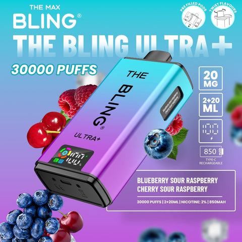 The Bling Ultra Plus 30k Prefilled Vape Pod Kit Box of 5 - Vapeshopdistro