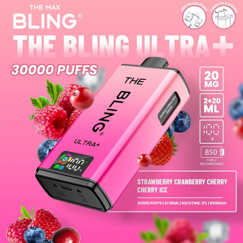 The Bling Ultra Plus 30k Prefilled Vape Pod Kit Box of 5 - Vapeshopdistro