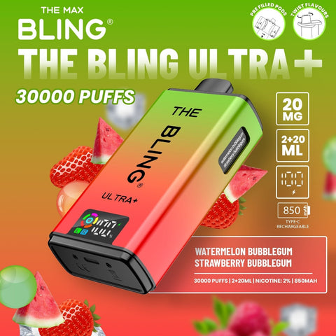 The Bling Ultra Plus 30k Prefilled Vape Pod Kit Box of 5 - Vapeshopdistro