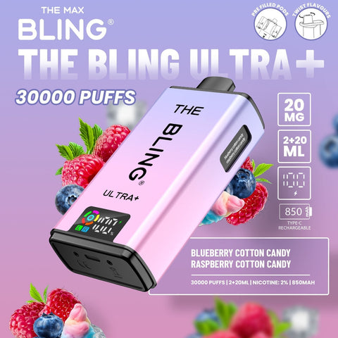 The Bling Ultra Plus 30k Prefilled Vape Pod Kit Box of 5 - Vapeshopdistro