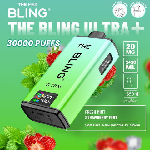 The Bling Ultra Plus 30k Prefilled Vape Pod Kit Box of 5 - Vapeshopdistro
