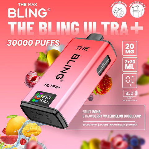 The Bling Ultra Plus 30k Prefilled Vape Pod Kit Box of 5 - Vapeshopdistro