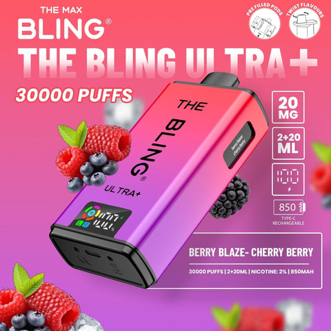 The Bling Ultra Plus 30k Prefilled Vape Pod Kit Box of 5 - Vapeshopdistro