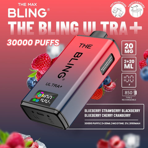 The Bling Ultra Plus 30k Prefilled Vape Pod Kit Box of 5 - Vapeshopdistro