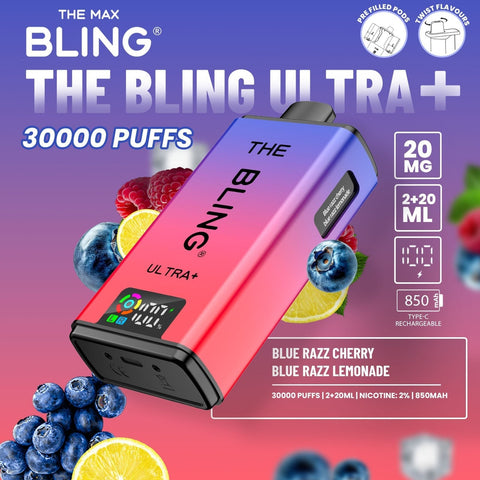 The Bling Ultra Plus 30k Prefilled Vape Pod Kit Box of 5 - Vapeshopdistro