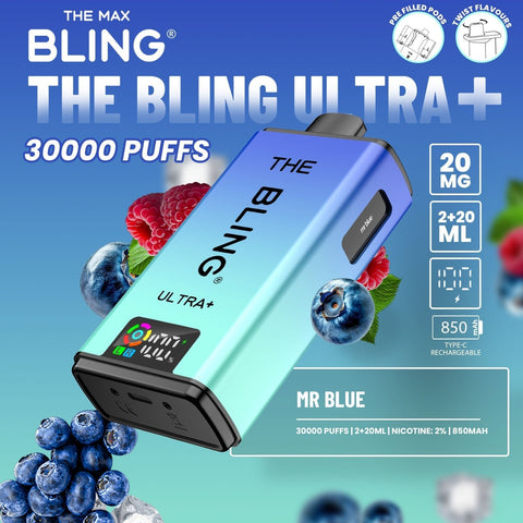The Bling Ultra Plus 30k Prefilled Vape Pod Kit Box of 5 - Vapeshopdistro