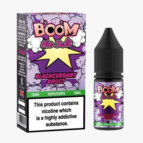 Boom Nic Salts 10ml E-liquids - Box of 10-Blackcurrant Burst-vapeukwholesale