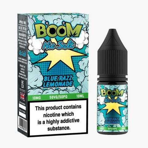 Boom Nic Salts 10ml E-liquids - Box of 10-Blue Razz Lemonade-vapeukwholesale