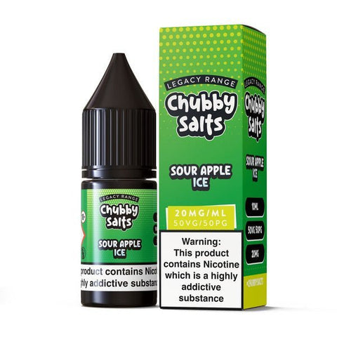 Chubby Salt 10ml E-liquids Nic Salts - Box of 10-Sour Apple Ice-vapeukwholesale