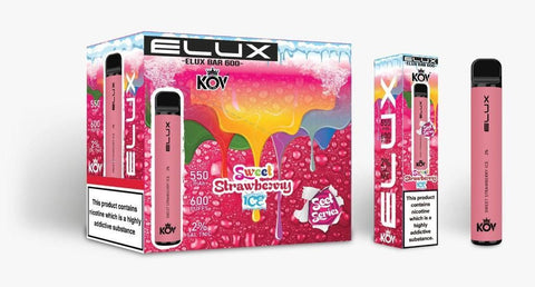 Elux Bar 600 KOV Sweet Series Disposable Vape Pod Box of 10-Sweet Strawberry Ice-vapeukwholesale