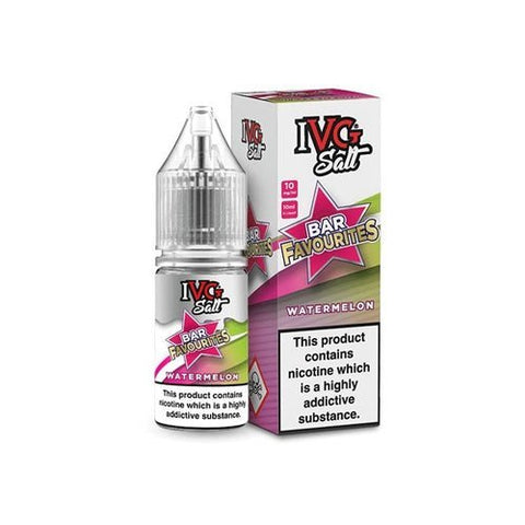 IVG Nic Salt Bar Favourite 10ml E Liquid- Pack Of 10-Watermelon-vapeukwholesale