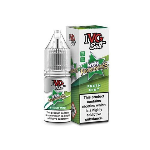 IVG Nic Salt Bar Favourite 10ml E Liquid- Pack Of 10-Fresh Mint-vapeukwholesale