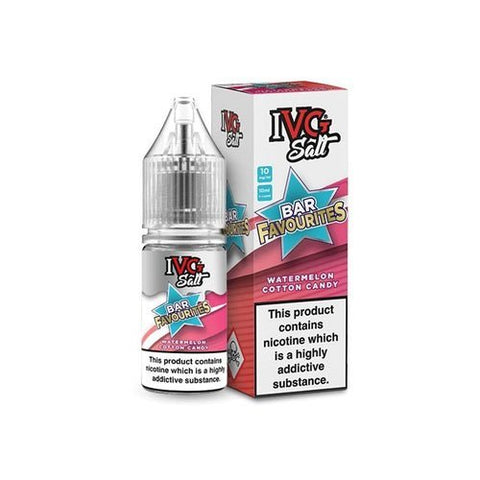 IVG Nic Salt Bar Favourite 10ml E Liquid- Pack Of 10-Watermelon Cotton Candy-vapeukwholesale