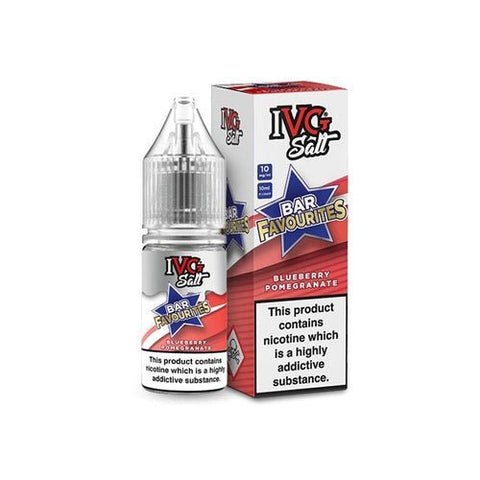 IVG Nic Salt Bar Favourite 10ml E Liquid- Pack Of 10-Blueberry Pomegranate-vapeukwholesale