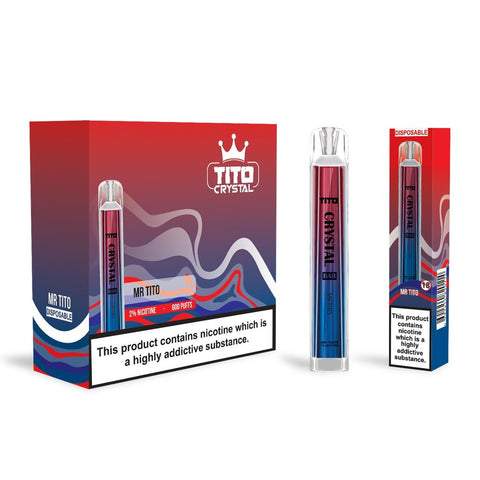 Tito Crystal 600 Disposable Vape Pod Box of 10 - Vapeshopdistro