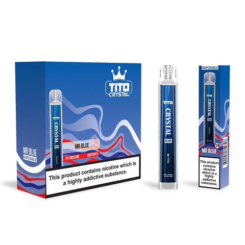 Tito Crystal 600 Disposable Vape Pod Box of 10 - Vapeshopdistro