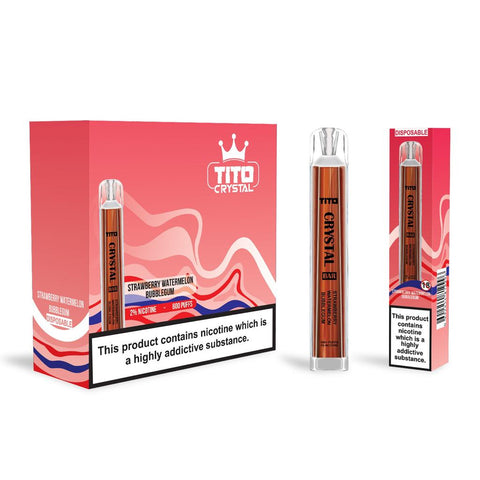 Tito Crystal 600 Disposable Vape Pod Box of 10 - Vapeshopdistro