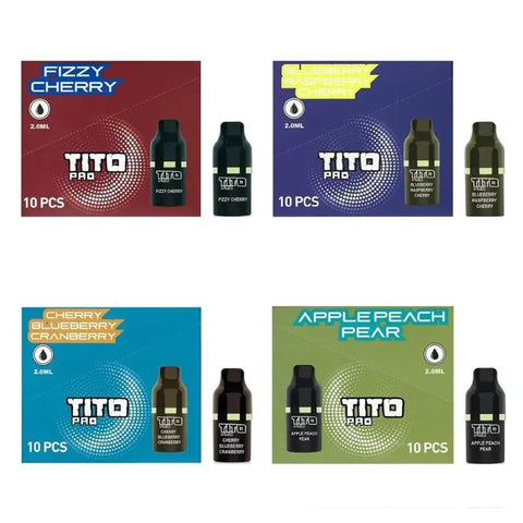 Tito Pro Replacement Disposable Vape Pods Box of 10 - Vapeshopdistro